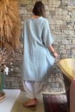 Tasha Cushion Cotton Oversized Shirt Tunic Pearl